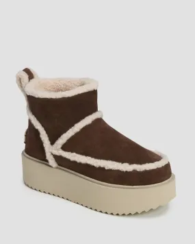 Women's brown winter boots Inuikii Classic Low Shearling 75204150-701