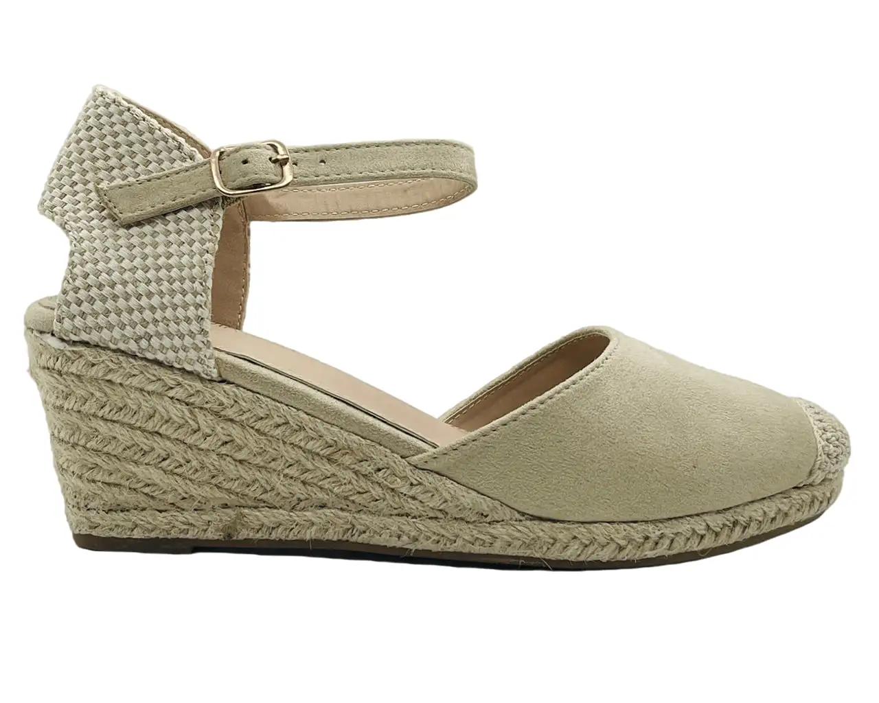 Women's Ankle Strap Faux Suede Espadrille Sandals