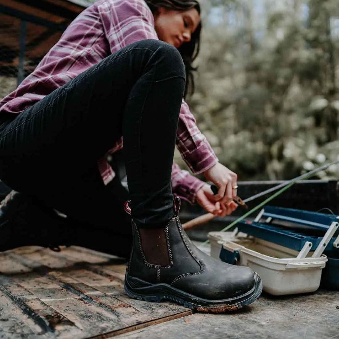 Women's Banjo Steel Toe Dealer Boots