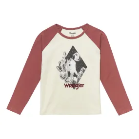 Wrangler Girl's Baseball Long Sleeve Tee