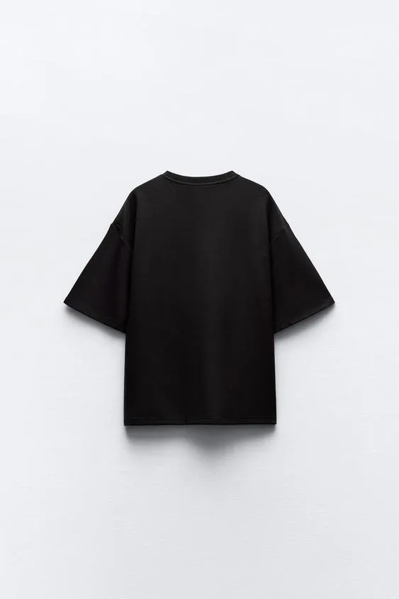 ZARA  |Cotton Short Sleeves Co-ord Hoodies & Sweatshirts