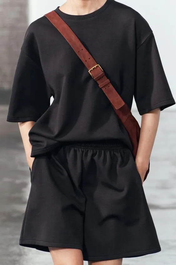 ZARA  |Cotton Short Sleeves Co-ord Hoodies & Sweatshirts