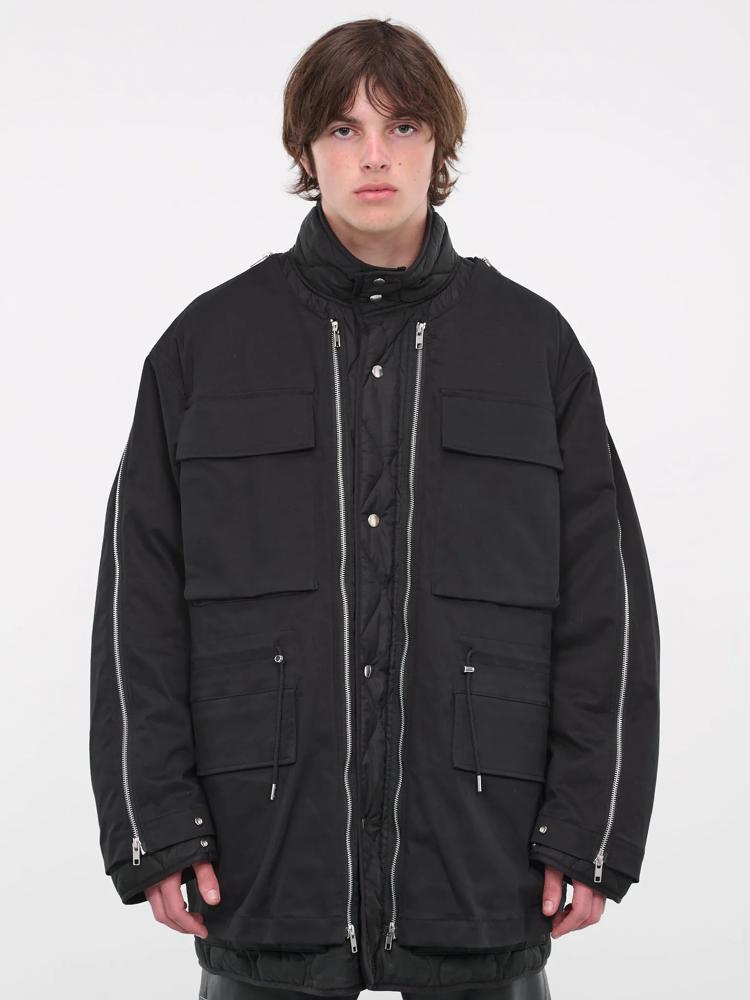 Zip Quilted Jacket (BL02-BLACK)