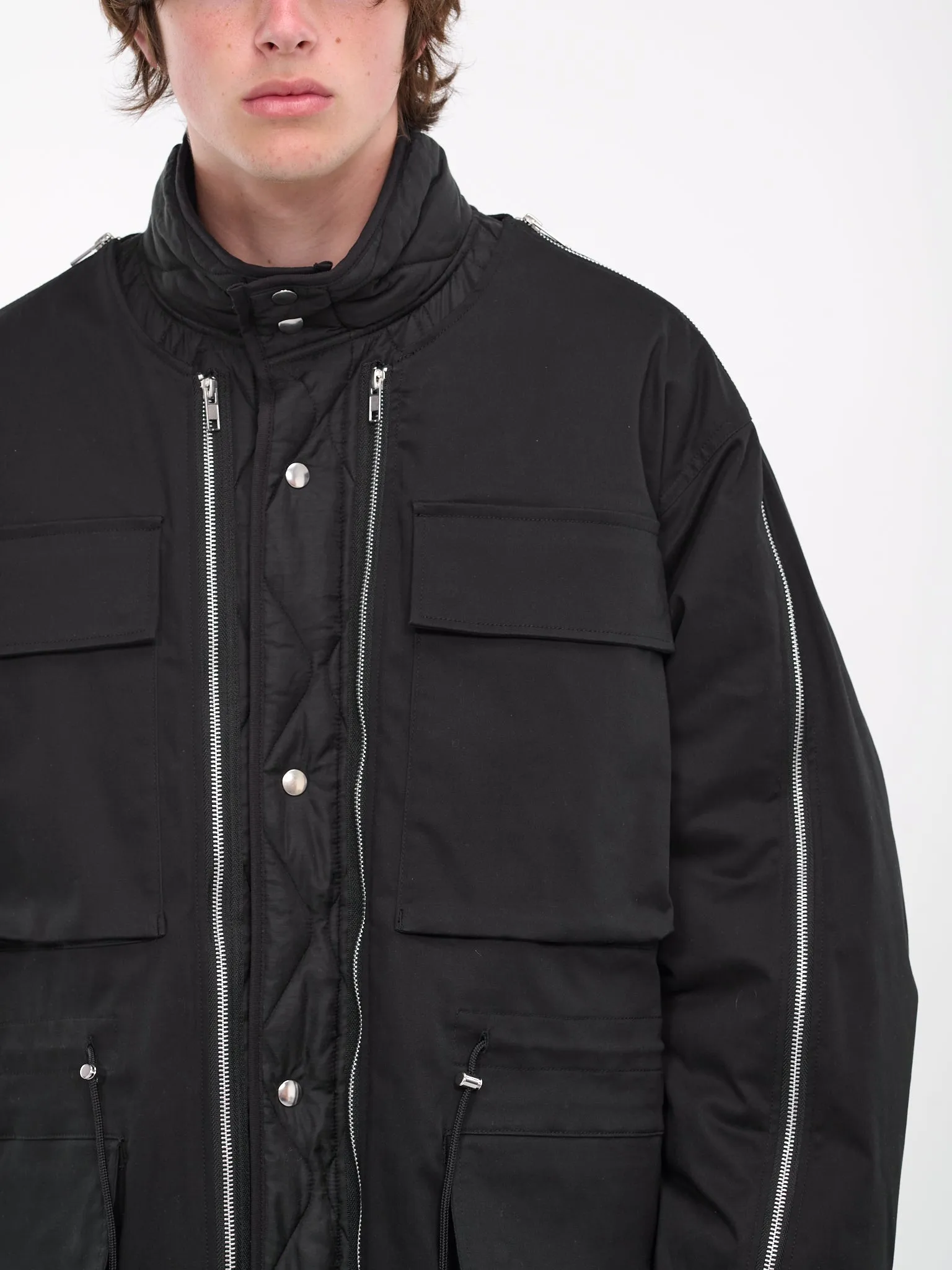 Zip Quilted Jacket (BL02-BLACK)