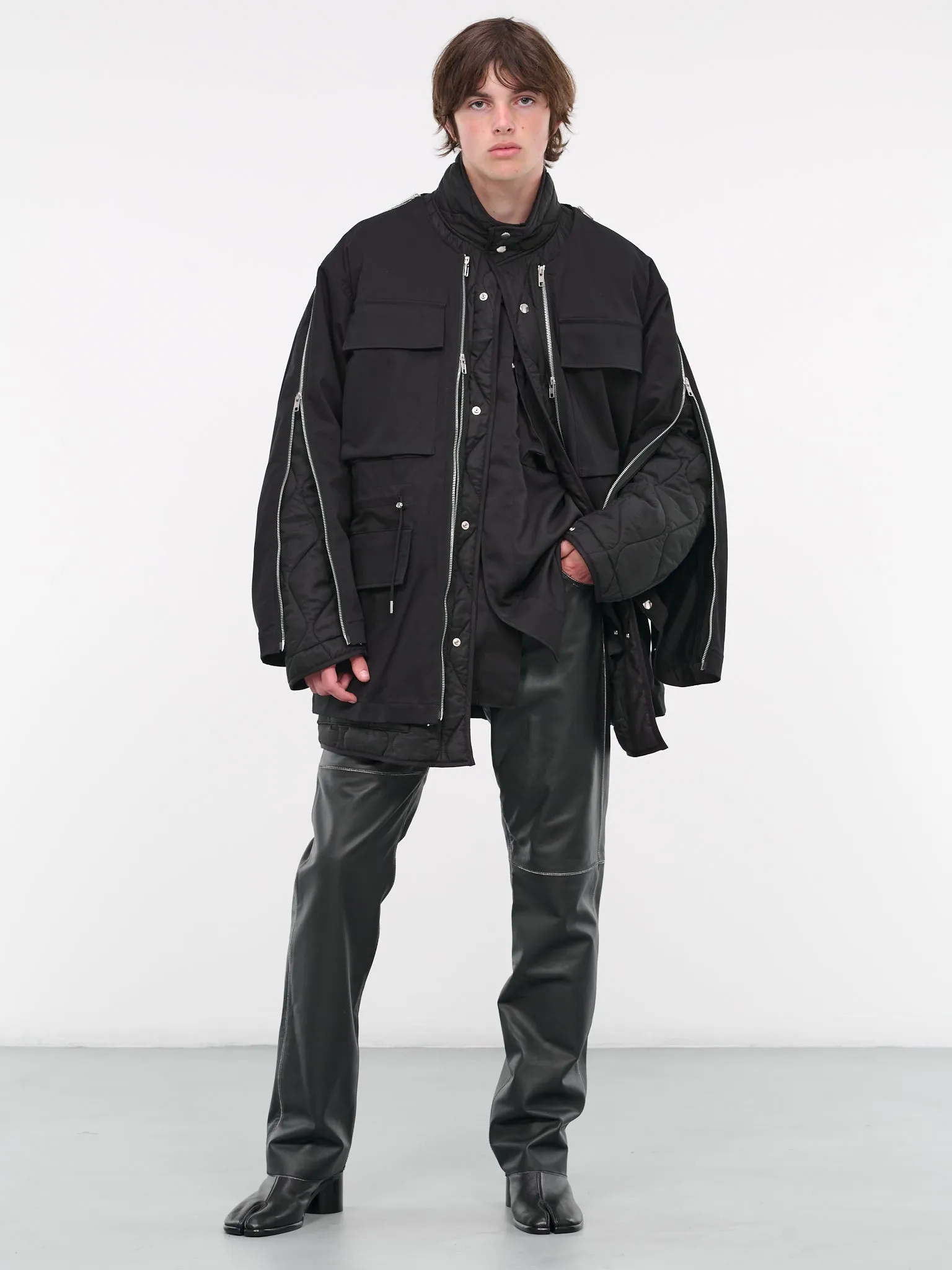 Zip Quilted Jacket (BL02-BLACK)